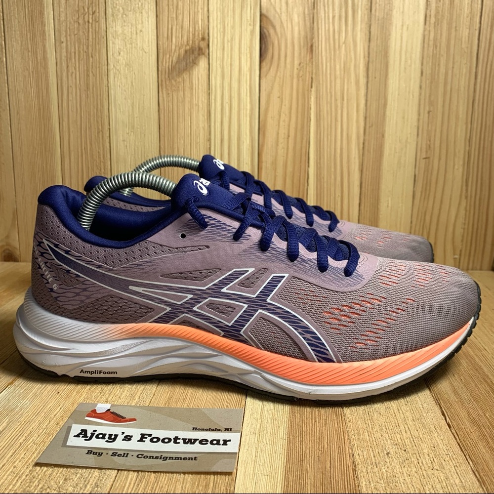 Asics Women’s Gel Excite 6 Pink Blue Running Gym Shoes Lace Up Low Top Size: 10